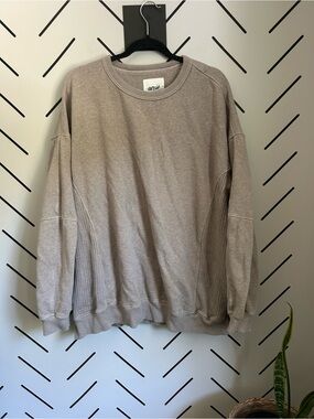 Aerie oversized sweater tres chic style heathered toupe